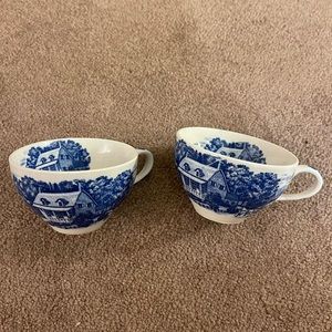 Two Nasco hand painted Homestead tea cups